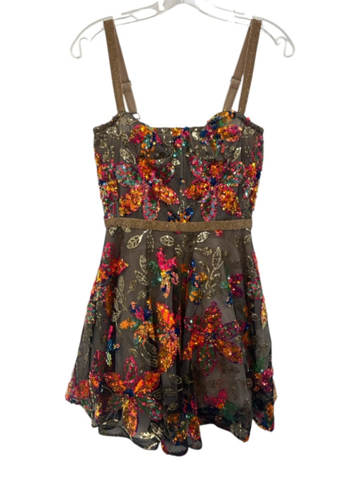 Bronx & Banco Size S Black, Gold, Multi Polyester Blend Tulle Sequin Dress Black, Gold, Multi / S