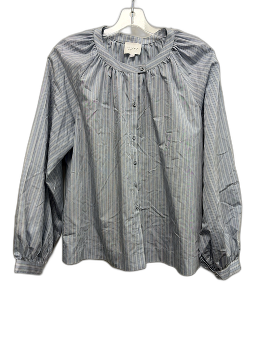 Sundays Size S Light Blue, Black, White Cotton Stripe Long Balloon Sleeve Top Light Blue, Black, White / S