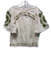 Anna Cate Size S Cream Green & Blue Cotton & Linen Embroidered Cut Out Top Cream Green & Blue / S