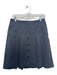 Prada Size 40 Navy Blue Cotton Pleated Button Front Skirt Navy Blue / 40