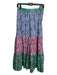 Boden Size 4P Blue & Green Multi Cotton Floral Tiered Side Zip Maxi Skirt Blue & Green Multi / 4P