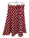 Samantha Sung Size 4 Red & White Wool & Silk Gingham A-line Belted Midi Skirt Red & White / 4