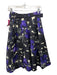 Samantha Sung Size 4 Black, Purple, Cream Wool & Silk Abstract Midi A-Line Skirt Black, Purple, Cream / 4