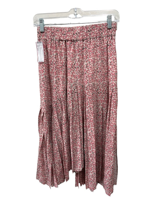 Etoile Isabel Marant Size S/36 Pink Print Silk & Elastane Elastic Waist Skirt Pink Print / S/36