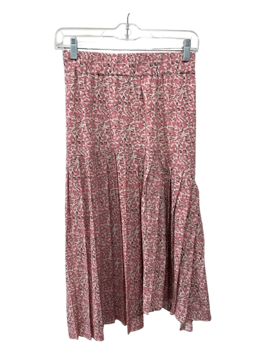 Etoile Isabel Marant Size S/36 Pink Print Silk & Elastane Elastic Waist Skirt Pink Print / S/36