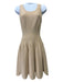 Alaia Size S/40 Cream Viscose Jacquard Knit Back Zip Scoop neck Dress Cream / S/40