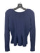 Valentino Size Small Navy Blue Wool Rolled neckline Peplum Ribbed Knit Sweater Navy Blue / Small