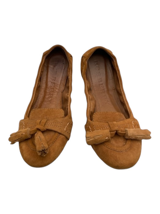 Burberry Shoe Size 38.5 Tan Brown Suede Tassels Elastic Flats Tan Brown / 38.5