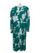 Diane Von Furstenberg Size 4 Teal Green Polyester Floral Maxi Back Zip Dress Teal Green / 4