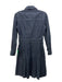 Miu Miu Size 42 Dark Wash Cotton Long Sleeve Denim Knee Length Pleated Dress Dark Wash / 42