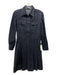 Miu Miu Size 42 Dark Wash Cotton Long Sleeve Denim Knee Length Pleated Dress Dark Wash / 42