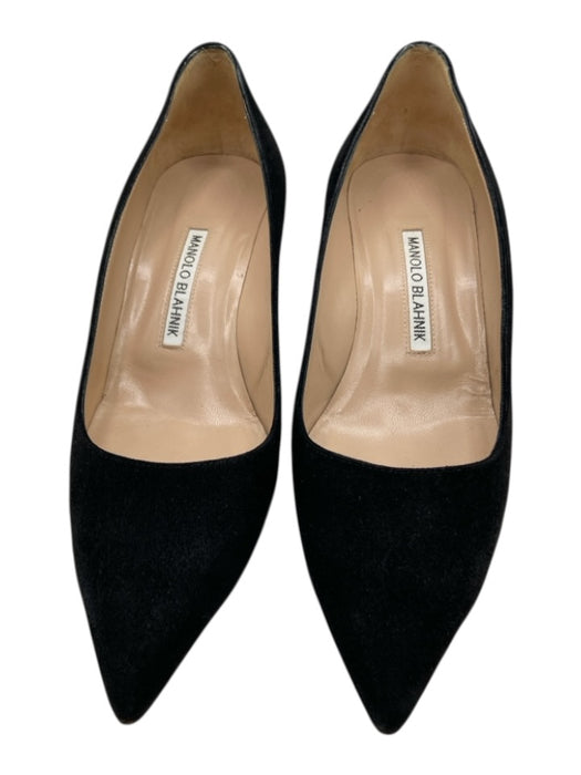 Manolo Blahnik Shoe Size 38 Black Suede Kitten Heel Pointed Toe Pumps Black / 38