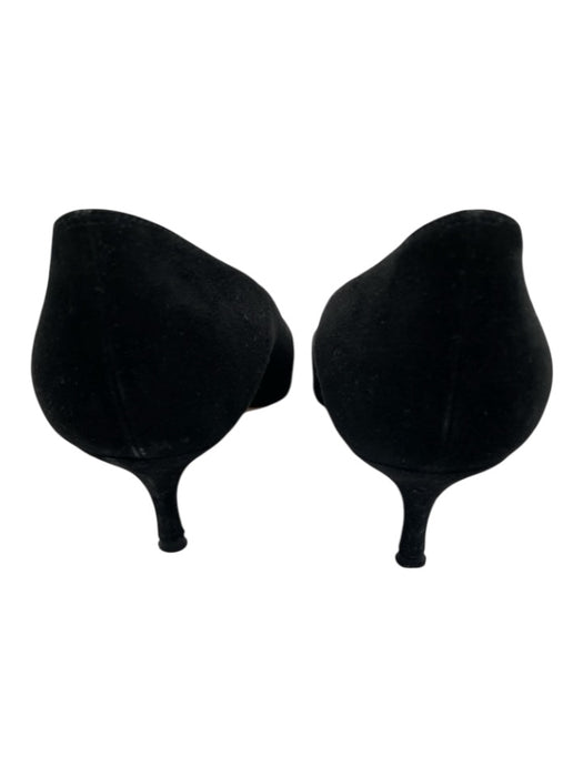 Manolo Blahnik Shoe Size 38 Black Suede Kitten Heel Pointed Toe Pumps Black / 38