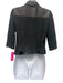 Prada Size Est XS/S Black Leather Long Sleeve Zip Up Mesh Detail Jacket Black / Est XS/S
