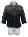 Prada Size Est XS/S Black Leather Long Sleeve Zip Up Mesh Detail Jacket Black / Est XS/S