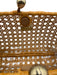 SERPUI Beige & Brown Straw Shoulder Strap Clasp Closure Beaded Handle Lined Bag Beige & Brown / S