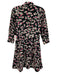 Oscar de la Renta Size 4 Navy Blue, Pink, Green Cotton Flowers Button Down Dress Navy Blue, Pink, Green / 4