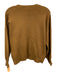 Lilla P Size S Brown Cotton & Modal V Neck Half Button Sweater Brown / S