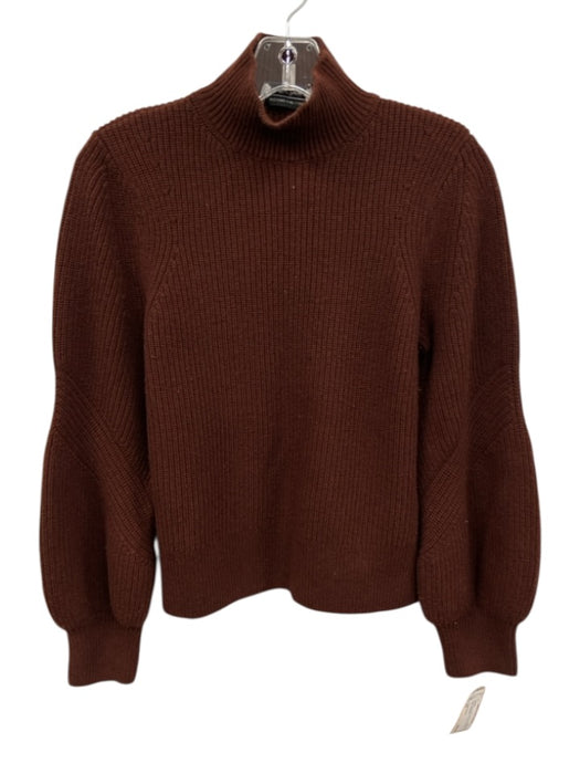 & Other Stories Size XS Brown Wool Blend Ribbed Knit Mock Neck Sweater Brown / XS
