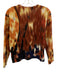 Minnierose Size XS Red, Orange, Blue Cashmere Abstract Ribbed Collar Sweater Red, Orange, Blue / XS