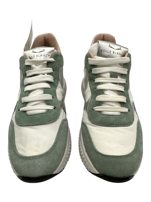 Voile Blanche Shoe Size 38 White, Green, Brown Suede Synthetic Lace Up Sneakers White, Green, Brown / 38