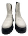 Marc Fisher Shoe Size 7 White & Black Leather Upper Lug sole Chelsea Boots White & Black / 7