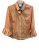 Gretchen Scott Size S Orange & White Cotton Blend Gingham Trumpet Sleeve Top Orange & White / S
