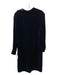 Vince Size XS Navy Blue Viscose & Silk Velvet Half Button Breast Pocket Dress Navy Blue / XS