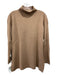 Ann Mashburn Size M Brown Wool Side Slits Mock Neck Long Sleeve Sweater Brown / M