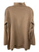 Ann Mashburn Size M Brown Wool Side Slits Mock Neck Long Sleeve Sweater Brown / M