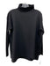 Ann Mashburn Size M Black Wool Side Slits Mock Neck Long Sleeve Sweater Black / M