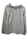 Ann Mashburn Size S White, Blue & Brown Cotton Striped Long Balloon Sleeve Top White, Blue & Brown / S