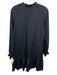 Ann Mashburn Size S Navy Blue Silk Long Balloon Sleeve Ruffle Neckline Dress Navy Blue / S