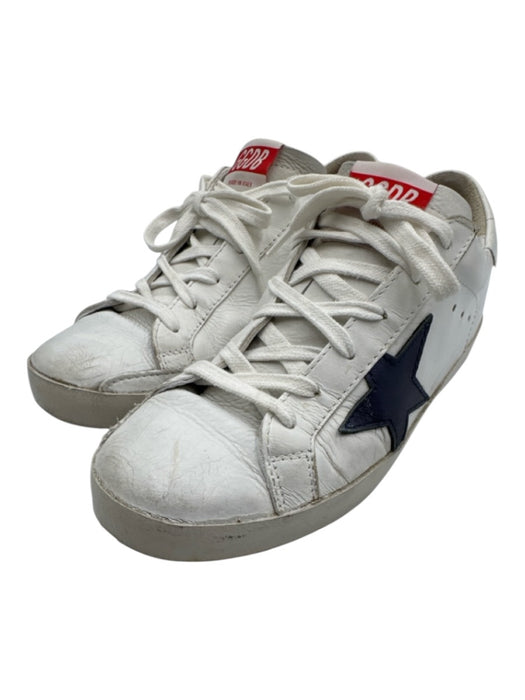 Golden Goose Shoe Size 37 White & Black Leather Lace Up Star Superstar Sneakers White & Black / 37