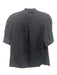 Frame Size M Black Linen Blend 1/2 Sleeve Puff Shoulder keyhole front Top Black / M