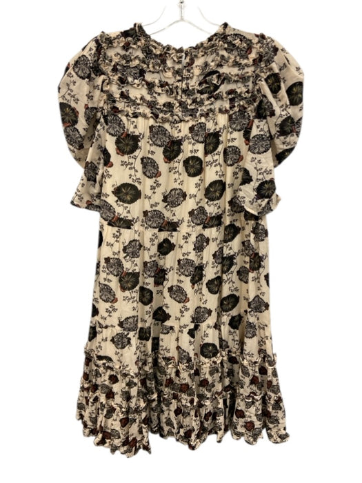Ulla Johnson Size 10 Cream White, Black & Multi Cotton Blend Floral Dress Cream White, Black & Multi / 10