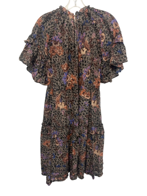 Ulla Johnson Size 8 Beige, Black & Multi Cotton Blend Botanical Dress Beige, Black & Multi / 8