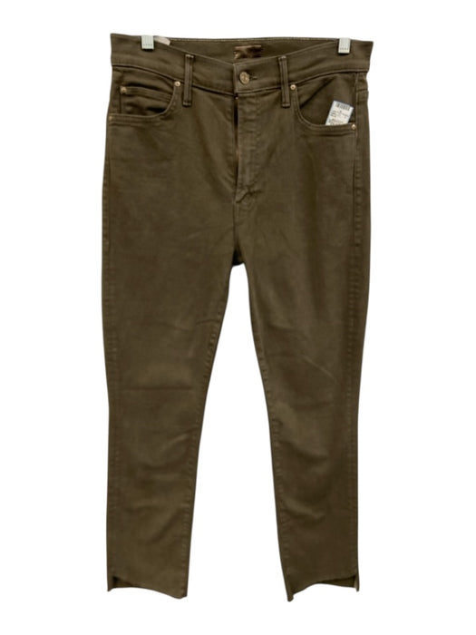 Mother Size 29 Olive Green Cotton & Polyester Zip Fly High Waist Pants Olive Green / 29