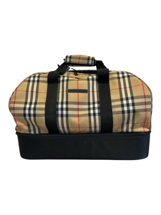 Burberry Golf Beige, Red, & Black Canvas Zip Top Novacheck Compartments Bag Beige, Red, & Black / L