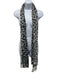 Banana Republic Black & Cream Wool Blend Knit Leopard Ribbed scarf Black & Cream / One Size