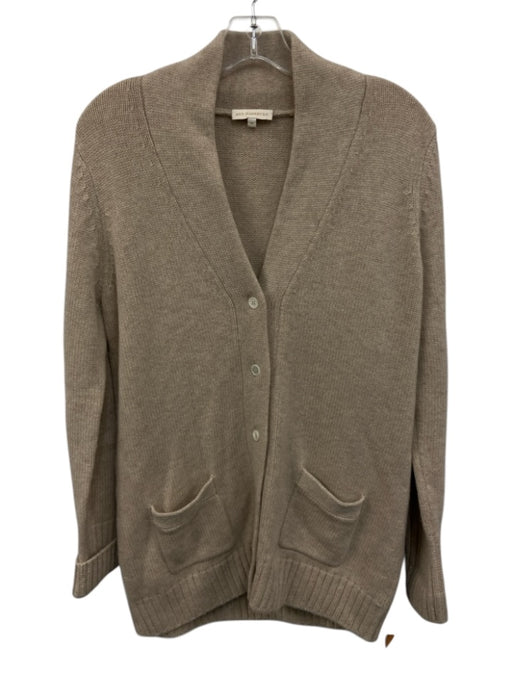 Ann Mashburn Size Medium Oatmeal Beige Cashmere Long Sleeve Button Front Sweater Oatmeal Beige / Medium