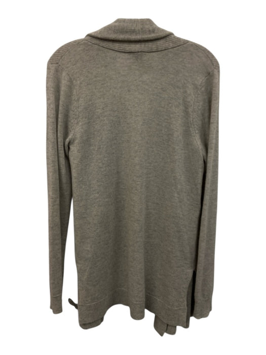 Theory Size Medium Gray Cashmere Long Sleeve Ribbed Open Front Cardigan Sweater Gray / Medium