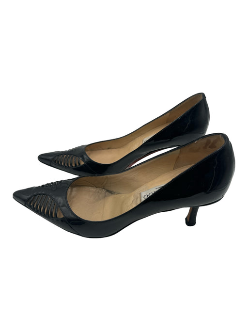 Jimmy Choo Shoe Size 36 Black Patent Pointed Toe Kitten Heel Pumps Black / 36