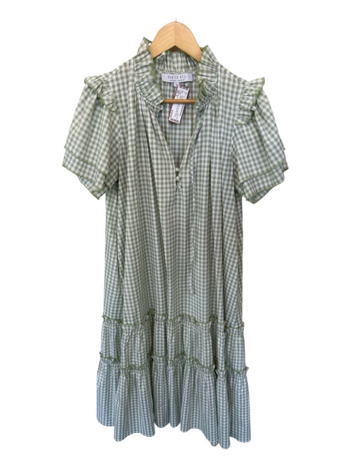 Hunter Bell Size S Sage Green & White Polyester Blend Short Sleeve Maxi Dress Sage Green & White / S