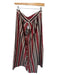 Doen Size XL Red & Black Organic Cotton Button Down Striped Maxi Skirt Red & Black / XL