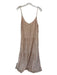 Velvet Size L Tan & White Cotton Spaghetti Strap Striped Buttons Maxi Dress Tan & White / L