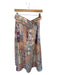 Zimmerman Size 3/L Purple & tan print Linen Back Zip Botanical Midi Belted Skirt Purple & tan print / 3/L