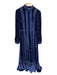 Lisou Size 8 Navy Velvet Mock Neck Ribbon Detail Long Sleeve Back Zip Dress Navy / 8