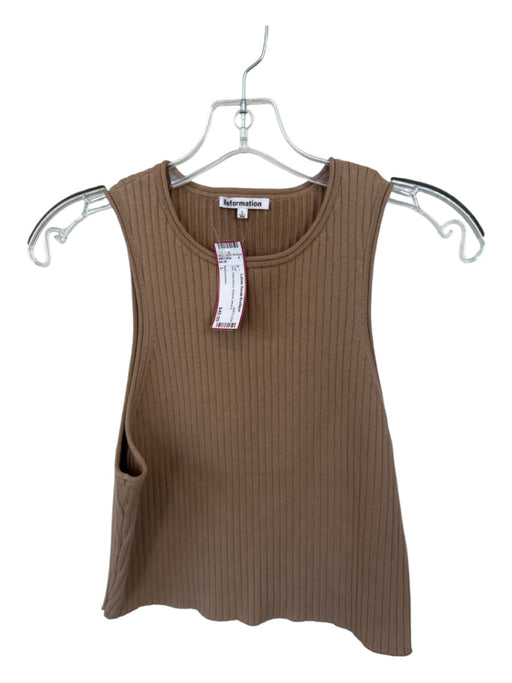 Reformation Size L Tan Sleeveless Ribbed Top Tan / L