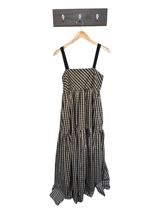 Hunter Bell Size 8 Tan & black Tencel Blend Adjustable Strap Striped Maxi Dress Tan & black / 8